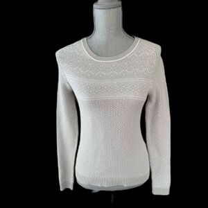 Gap Designed and Crafted Wool blend White and Grey Knitted Sweater size XS